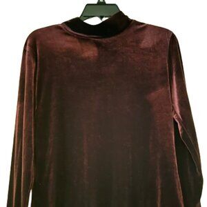 Road Rags Burgundy Velvet Mock Neck Turtleneck - Large